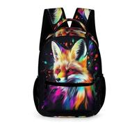 WECECE Kids Colourful Fox Backpack 10-13 Years for Girls Animal Fox School Backpack for Boys Years 2-4 Lightweight Printed Bookbag Books Bottle Umbrella Back to School Gift