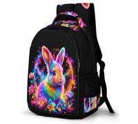 WECECE Kids Colourful Rabbit Back pack Ages 7-12 Boys Daypack Girls Rabbit Rucksack for Primary to Secondary, Modern Stylish for Back to School Gift and Daily Use