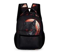 WECECE Kids Cool Wolf Moon Bookbag 9-13 Years for Girls Animal Wolves Daypack for Boys Years 2-4 Lightweight Printed Rucksack Daily Items Bottle Autumn Trip Daily Use