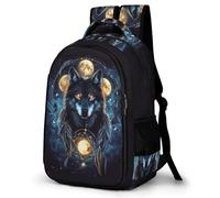 WECECE Kids Cool Wolves Backpack, School Bag for Boys Girls, Durable Polyester Animal Wolf Sports Backpack, Large Capacity