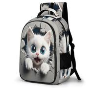 WECECE Kids Cute Cat School Backpack, Student Boogbag, Lightweight Durable Kitten Rucksack for Boys Girls Teenagers, Daypack for Travel, Days Out, Laptops