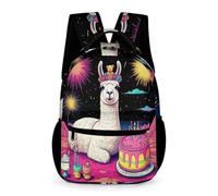 WECECE Kids Cute Llama School Backpack 7-13 Years Kids for Boys Animal Alpaca Backpack for Girls Years 1-3 Durable with Side Pockets Daypack Daily Items Spring Outing Travel