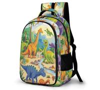 WECECE Kids Dinosaur Backpack Age 10-16, Boys 13.3 Inch Laptop Rucksack, Girls Cute Animal Daypack for School Years 5-9, Lightweight Stylish for Birthday Gift and Back to School