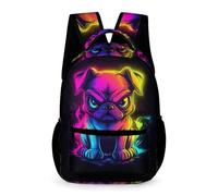 WECECE Kids Dog Print Rucksack Age 7 Students for Boys Animal Puppy Design Backpack for Girls Year 1 Lightweight Daypack Front Pocket Side Pockets Outdoor Day Trips