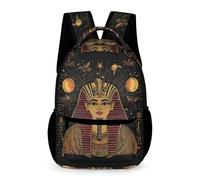 WECECE Kids Egyptian Pharaoh Backpack 10-13 Years for Girls Pharaoh School Backpack for Boys Years 2-4 Lightweight Printed Bookbag Books Bottle Umbrella Back to School Gift