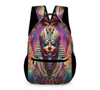 WECECE Kids Egyptian Pharaoh Bookbag Age 8 for Boys Pharaoh of Egypt Daypack for Girls Year 5 Lightweight Rucksack Front Pocket Side Pockets Back to School Gift