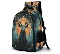 WECECE Kids Elk Daypack Age 9-15, Boys 13.3 Inch Laptop Backpack Refrigerator Door Girls Reindeer Theme Daypack for Primary Years, Trendy Durable for School Travel and Outdoor