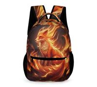 WECECE Kids Fire Fox Print School Backpack 8-11 Years Kids for Boys Girls Animal Rucksack Years 2-4 Lightweight with Side Pockets School Bag Books Water Bottle Class Daily Use