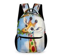 WECECE Kids for Boys and Girls Giraffe Pattern Daypack Age 13 Animal Bookbag Primary School Year 1 Lightweight Durable Rucksack Books Bottle Umbrella Travel Outdoor Daily Use