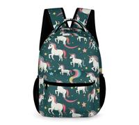 WECECE Kids for Boys Kawaii Horse Daypack Age 6 Animal Rainbows Rucksack for Girls Primary School Years 3-5 Lightweight School Bag Books Water Bottle Class Daily Use