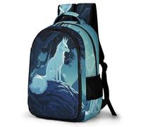 WECECE Kids Fox Moon Backpack Age 10-16, Boys 13.3 Inch Laptop Rucksack, Girls Fox Pattern Daypack for School Years 5-9, Lightweight Stylish for Birthday Gift and Back to School
