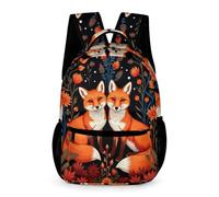 WECECE Kids Fox Motif Backpack Age 12 Primary for Boys Animal Print School Backpack for Girls Year 1 Durable with Side Pockets Rucksack Books Water Bottle Autumn Trip Daily Use