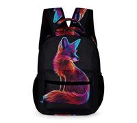 WECECE Kids Fox Pattern Bookbag 9-13 Years School Kids for Boys Animal Motif School Backpack for Girls Year 5 Lightweight Printed Backpack Daily Items Autumn Trip Daily Use