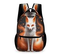 WECECE Kids Fox Pattern School Bag 7-11 Years Kids for Boys Animal Fox Bookbag for Girls Years 2-4 Lightweight with Side Pockets Rucksack Books Bottle Umbrella Class Daily Use