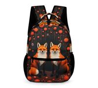 WECECE Kids Fox Print Backpack Age 12 Primary for Boys Animal Motif School Backpack for Girls Year 1 Durable with Side Pockets Rucksack Books Water Bottle Autumn Trip Daily Use