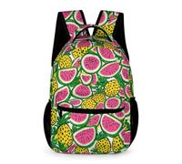 WECECE Kids Fruits Design School Bag Age 13 for Boys Girls Fruit Pattern Backpack Year 5 Durable with Side Pockets Rucksack Books Stationery Bottle Back to School Gift