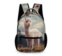 WECECE Kids Funny Llama Backpack 7-13 Years for Boys and Girls Animal Alpaca Daypack Years 1-3 Durable with Side Pockets Bookbag Books Stationery Bottle Back to School Gift