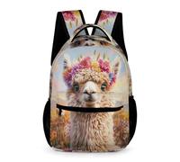 WECECE Kids Funny Llama Print School Backpack Age 12 for Boys Animal Alpaca Backpack for Girls Years 3-5 Lightweight Bookbag Books Water Bottle School Trips Travel