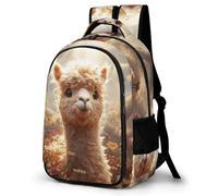 WECECE Kids Funny Llama School Backpack, Student Boogbag, Lightweight Durable Animal Alpaca Rucksack for Boys Girls Teenagers, Daypack for Travel, Days Out, Laptops
