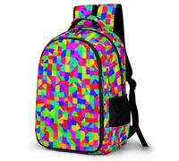 WECECE Kids Geometric Shapes Backpack Age 8-14 Boys 15.6 Inch Laptop School Bag Girls Multicoloured School Backpack for Secondary Years, Cool Durable for Daily Use Travel and Hiking