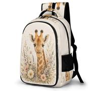 WECECE Kids Giraffe Rucksack Ages 8-12 and 14 Year Olds Girls Backpack Boys Animal Theme School Bag, Trendy Durable for School Years 4-8 and Spring Trip Autumn Outing