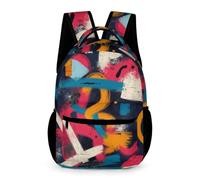 WECECE Kids Graffiti Bookbag Age 13 School Kids for Boys Colourful School Bag for Girls Years 2-5 Durable with Side Pockets Backpack Books Bottle Umbrella Travel Outdoor Daily Use