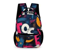 WECECE Kids Graffiti Daypack 6-12 Years Students for Boys Colourful School Bag for Girls Years 2-5 Lightweight with Side Pockets Bookbag Daily Items Bottle Autumn Trip Daily Use