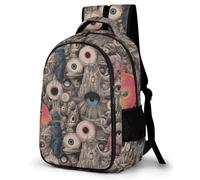 WECECE Kids Graffiti Eye Abstract Back pack Ages 10-15, Boys Bookbag, Girls Colourful Daypack for Year 4-8, Lightweight, Stylish and Durable for Spring Outing and Autumn Trip
