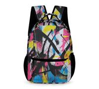 WECECE Kids Graffiti Pattern Bookbag 7-13 Years Students for Boys Colourful School Backpack for Girls Years 4-6 Lightweight Printed Daypack Daily Items School Trips Travel