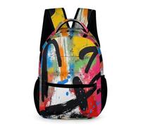 WECECE Kids Graffiti School Backpack 7-13 Years Kids for Boys Colourful Motif Backpack for Girls Years 1-3 Durable with Side Pockets Daypack Daily Items Spring Outing Travel