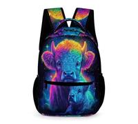 WECECE Kids Highland Cow Print School Bag Age 7 Students for Boys Cute Calf Daypack for Girls Year 6 Lightweight Bookbag Books Stationery Bottle Autumn Trip Daily Use