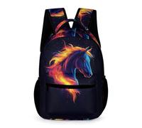 WECECE Kids Horse Pattern Backpack Age 9 Students for Boys Girls Animal Horse School Backpack Years 1-2 Durable Daypack Books Stationery Bottle Travel Outdoor Daily Use