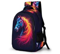 WECECE Kids Horse Pattern Backpack for Girls 8-13 Yrs, Cute School Bag Children Animal Horse Rucksack for Primary School Travel Use