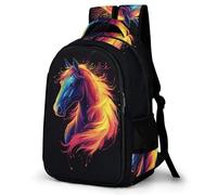 WECECE Kids Horse Print School Bag 11-16 Years Girls Backpack Boys Animal Daypack Trendy Durable for Secondary School and Outdoor Travel and Spring Trip