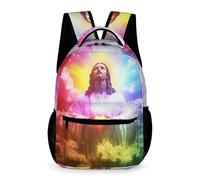WECECE Kids Jesus School Bag Age 7 Students for Boys Jesus Christian Design Daypack for Girls Year 6 Lightweight Bookbag Books Stationery Bottle Autumn Trip Daily Use