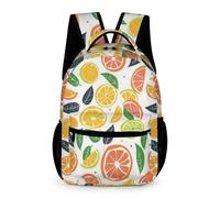 WECECE Kids Lemon Design Bookbag 9-13 Years School Kids for Boys Fruit Print School Backpack for Girls Year 5 Lightweight Printed Backpack Daily Items Autumn Trip Daily Use