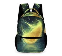 WECECE Kids Lemon Motif School Bag 8-12 Years School Kids for Boys Fruit Theme Bookbag for Girls Year 4 Durable with Side Pockets Backpack Daily Items Bottle Class Daily Use