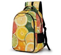 WECECE Kids Lemon Pattern Back pack Age 8-13 Boys Backpack Girls Fruit School Backpack for Year 3-6, Lightweight and Durable for Travel Outdoor and Day Trips
