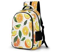 WECECE Kids Lemon Print Back pack for Boys Girls Age 9-15, Refrigerator Door Fruit Pattern Rucksack, 11.6 Inch Laptop School Bag for Secondary Years and Travel Hiking and Day Trips