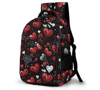 WECECE Kids Love Hearts Rucksack Age 10-16 Boys Daypack Girls Hearts Back pack with Refrigerator Door for Primary School Lightweight and Durable for Daily Use Travel and Hiking