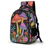 WECECE Kids Mushroom Backpack Age 10-16, Boys 13.3 Inch Laptop Rucksack, Girls Plant Theme Daypack for School Years 5-9, Lightweight Stylish for Birthday Gift and Back to School