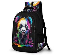 WECECE Kids Panda Pattern Backpack Age 8-14, Boys 15.6 Inch Laptop School Bag, Girls Animal Panda School Backpack for Secondary Years, Cool Durable for Daily Use Travel and Hiking