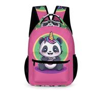 WECECE Kids Panda Pattern Rucksack Age 13 for Boys Animal Panda Backpack for Girls Years 2-4 Lightweight Printed Bookbag Front Pocket Side Pockets Spring Outing Travel