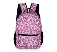WECECE Kids Pink Leopard Daypack 6-12 Years for Boys Cheetah Pink School Backpack for Girls Years 4-6 Lightweight Printed Backpack Books Bottle Umbrella School Trips Travel