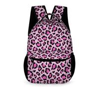 WECECE Kids Pink Leopard Pattern Backpack Age 13 for Boys Cheetah Rucksack for Girls Years 2-4 Durable with Side Pockets Bookbag Daily Items Bottle School Trips Travel