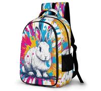 WECECE Kids Rabbit School Backpack, Student Boogbag, Lightweight Durable Animal Bunny Rucksack for Boys Girls Teenagers, Daypack for Travel, Days Out, Laptops