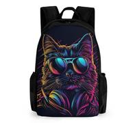 WECECE Kids School Backpack Kitten Print Book Bag for Middle/Elementary Girl Boy Students, Daypack Cat Rucksack for Travel Camping Hiking
