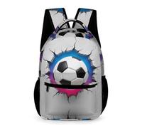 WECECE Kids Soccer 3D Print Backpack 10-13 Years for Girls Football School Backpack for Boys Years 2-4 Lightweight Printed Bookbag Books Bottle Umbrella Back to School Gift