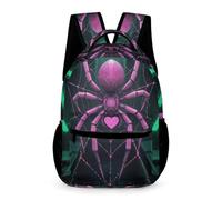 WECECE Kids Spider Motif Backpack Age 13 for Boys Cyberpunk Style Rucksack for Girls Years 2-4 Durable with Side Pockets Bookbag Daily Items Bottle School Trips Travel