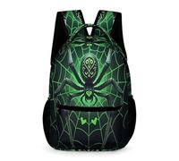 WECECE Kids Spider Motif Daypack Age 9 Students for Boys Cyber Punk Style Rucksack for Girls Years 3-5 with Front Pocket Bookbag Books Water Bottle Outdoor Day Trips